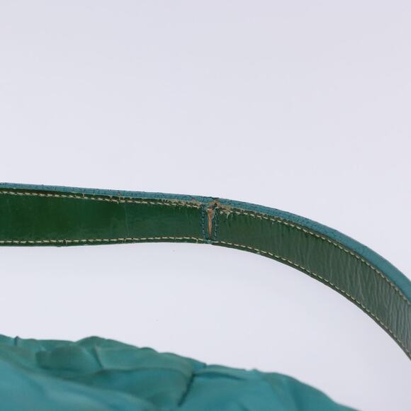 PRADA Shoulder Bag Nylon Blue Gold - Picture 8 of 12